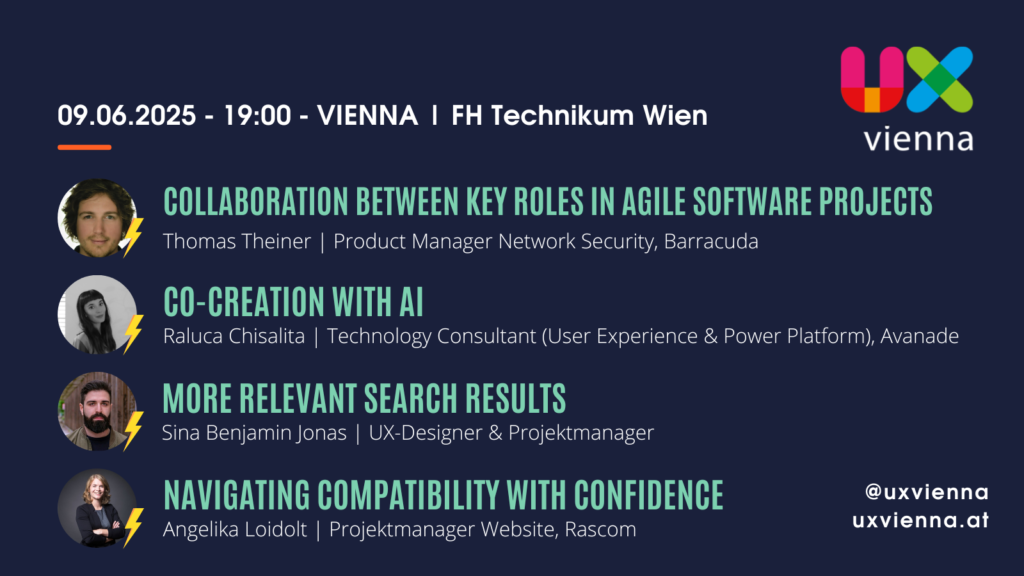 Line-up of the UX Vienna Meetup in June 2026